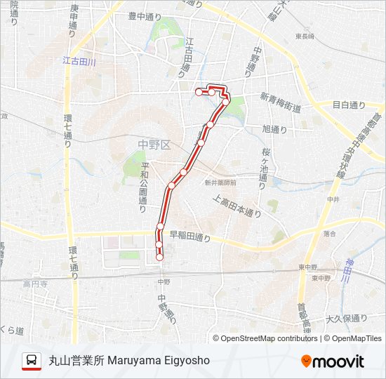 中20-1 バスの路線図