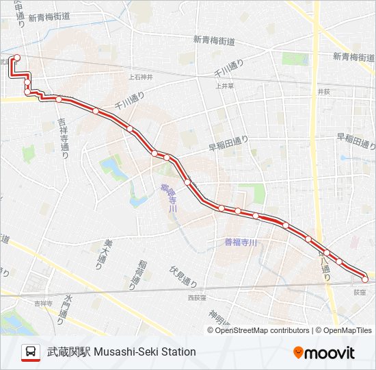 荻32ルート スケジュール 停車地 地図 武蔵関駅 Musashi Seki Station アップデート済み