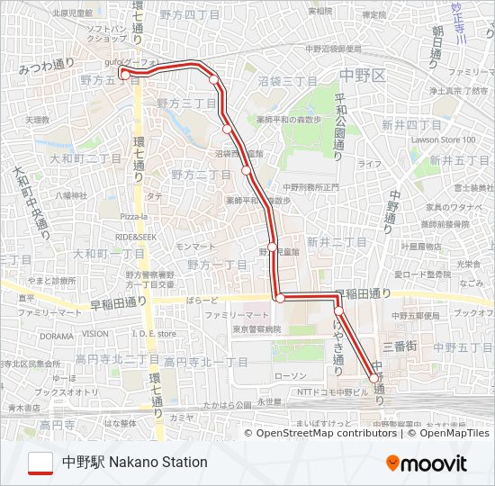中01 bus Line Map