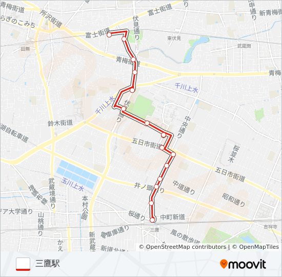 鷹13 bus Line Map