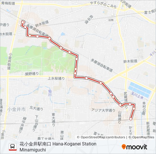 境16 Route Schedules Stops Maps 花小金井駅南口 Hana Koganei Station Minamiguchi