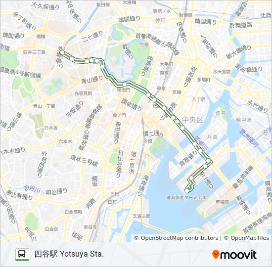 都03ルート スケジュール 停車地 地図 四谷駅 Yotsuya Sta