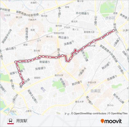 渋22 バスの路線図