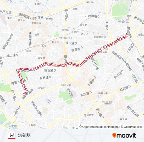 渋22 バスの路線図