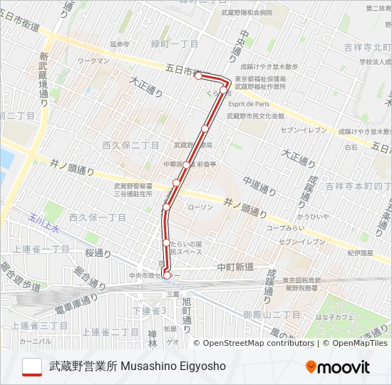 鷹10 バスの路線図