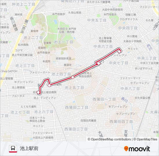 池上営業所-池上駅前 バスの路線図