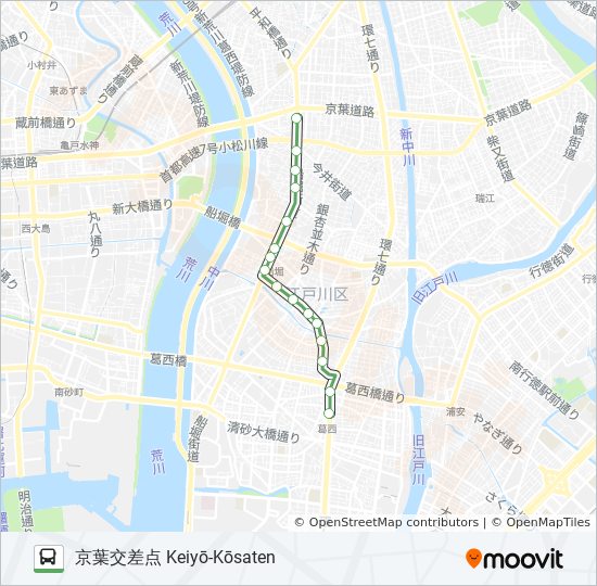 錦25ルート スケジュール 停車地 地図 京葉交差点 Keiyō Kōsaten