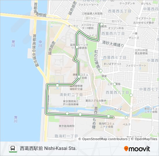西葛27 Route Schedules Stops Maps 西葛西駅前 Nishi Kasai Sta