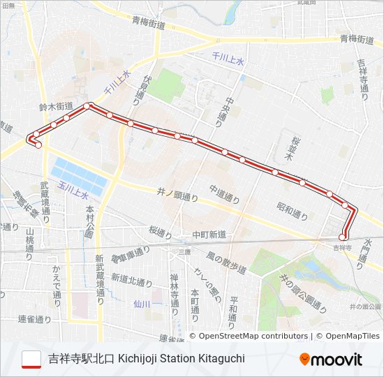 吉74 Route: Schedules, Stops & Maps - 吉祥寺駅北口 Kichijoji 