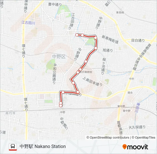 中10 の路線図