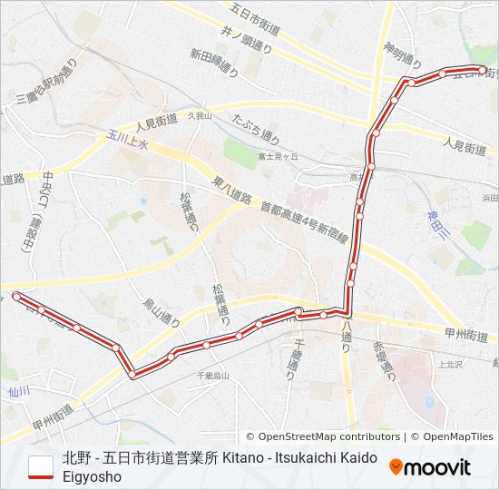 荻58-1 バスの路線図