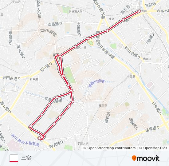 渋32 bus Line Map