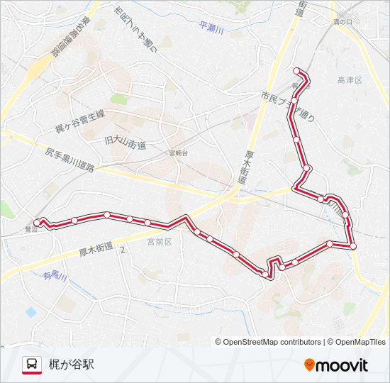 梶01 bus Line Map