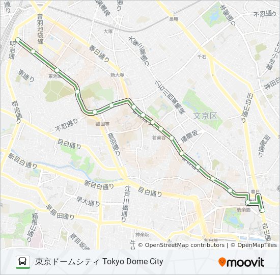 都02乙ルート スケジュール 停車地 地図 東京ドームシティ Tokyo Dome City アップデート済み