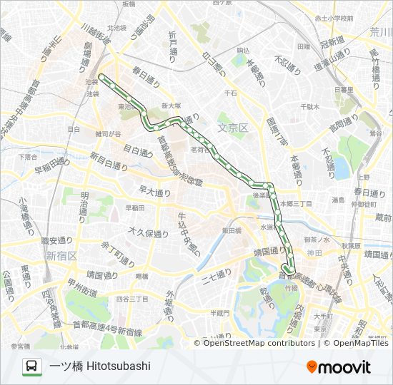 都02乙ルート スケジュール 停車地 地図 一ツ橋 Hitotsubashi