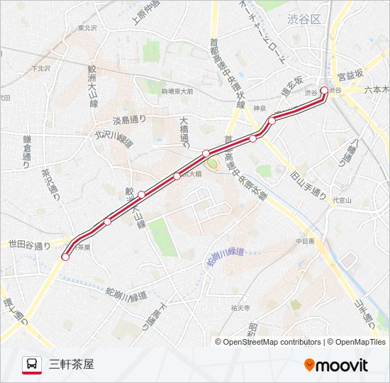 渋21 bus Line Map