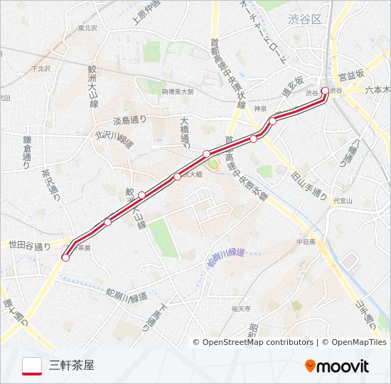 渋21 bus Line Map