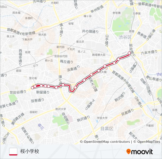 渋21 bus Line Map