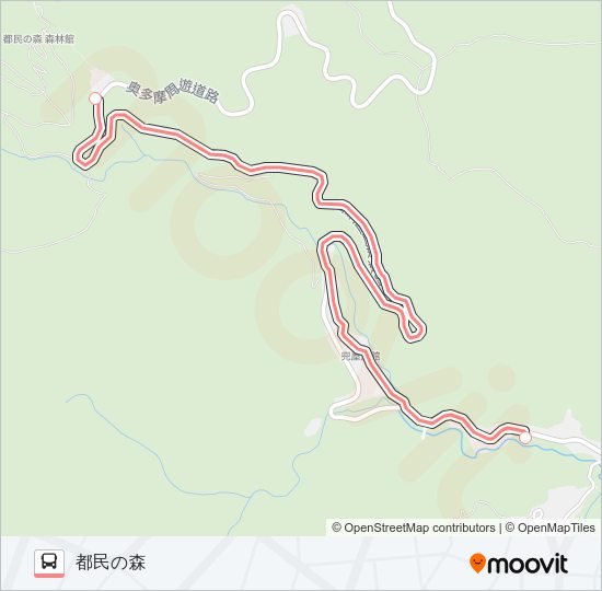 都民の森連絡バス(休園日運休)  Line Map