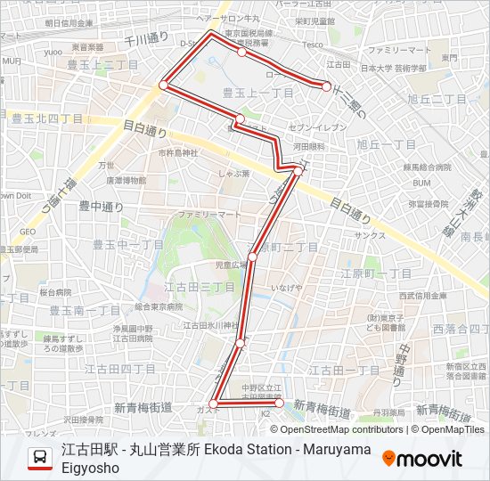 中43-1 バスの路線図