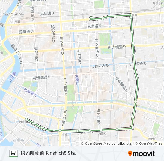 都07路線 時刻表 站點和地圖 錦糸町駅前kinshichō Sta