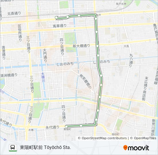 都07ルート スケジュール 停車地 地図 東陽町駅前 Tōyōchō Sta