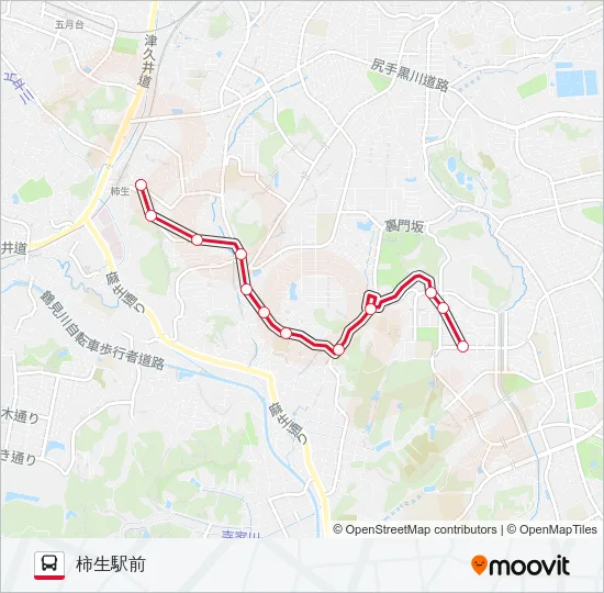 虹が丘団地-柿生駅前  Line Map