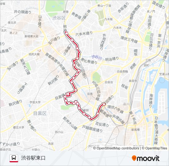 渋72 バスの路線図