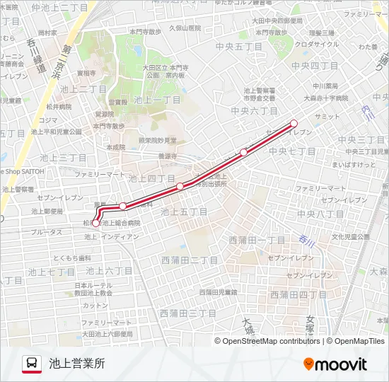 池上駅前-池上営業所 の路線図