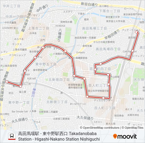 高田 馬場 バス 販売済み 時刻 表