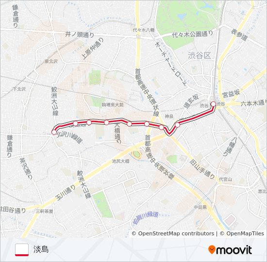 渋51 bus Line Map