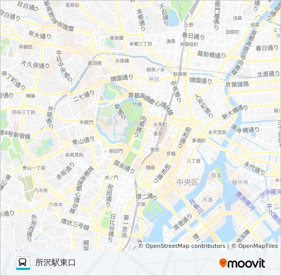 大34ルート スケジュール 停車地 地図 所沢駅東口
