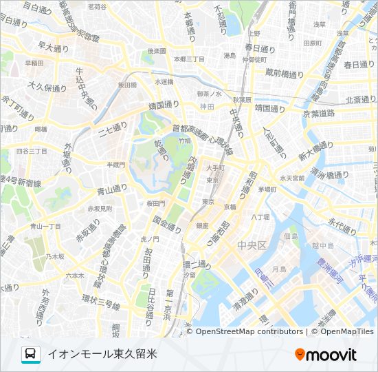 滝山団地ルート路線 時刻表 站點和地圖 イオンモール東久留米