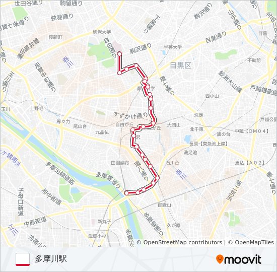 多摩01 バスの路線図
