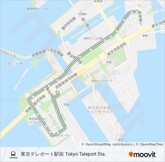 海01km01ルート スケジュール 停車地 地図 東京テレポート駅前 Tokyo Teleport Sta アップデート済み