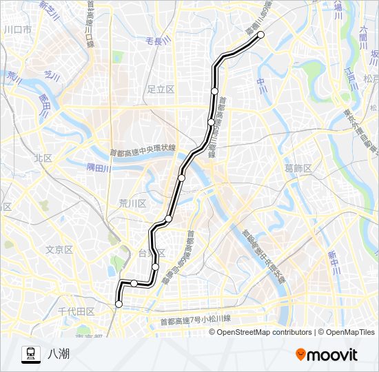 つくばエクスプレス Train Line Map