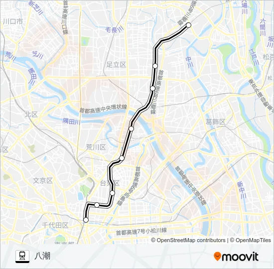 つくばエクスプレス 電車の路線図