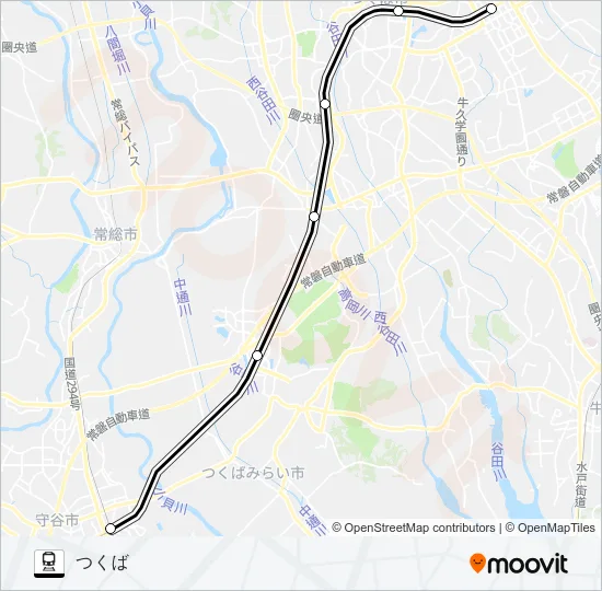 つくばエクスプレス Train Line Map