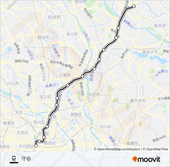 つくばエクスプレス Train Line Map