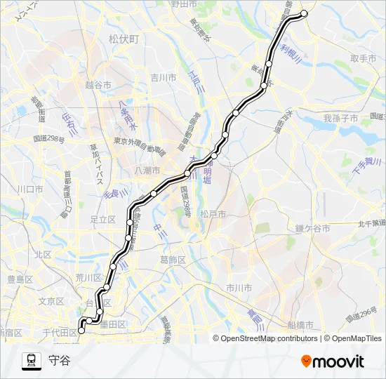 つくばエクスプレス Train Line Map