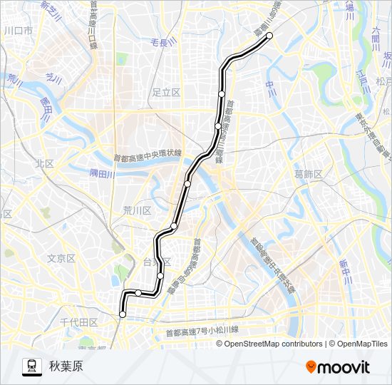 つくばエクスプレス Train Line Map