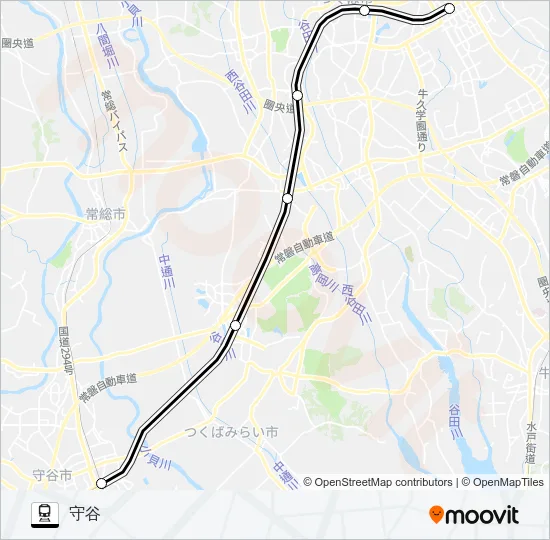 つくばエクスプレス Train Line Map