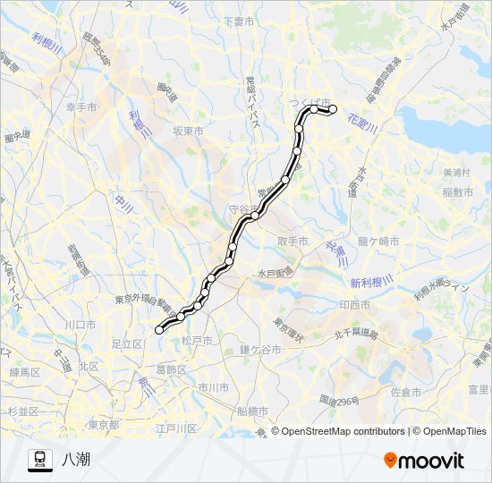 つくばエクスプレス Train Line Map