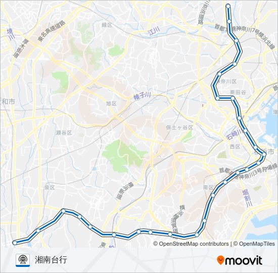 【BL】新羽　→　湘南台 Metro Line Map