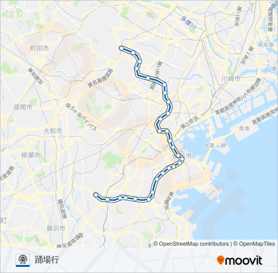 【BL】あざみ野　→　踊場 Metro Line Map