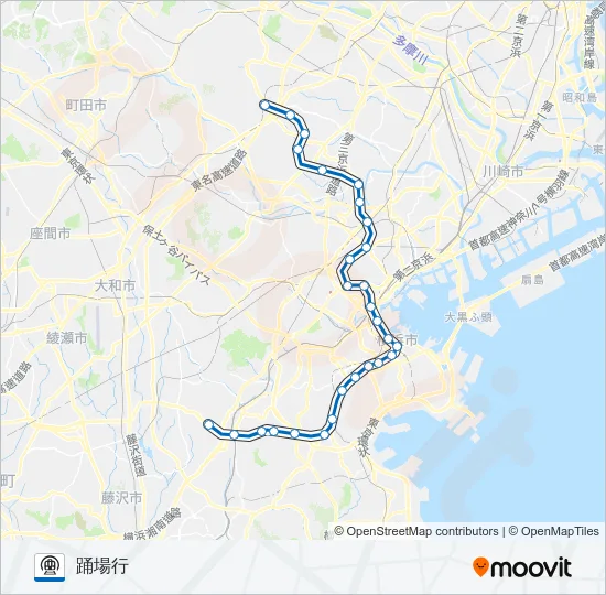 【BL】あざみ野　→　踊場 Metro Line Map