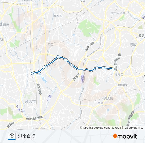 【BL】上永谷　→　湘南台 Metro Line Map