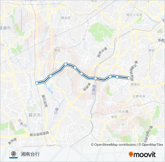 【BL】上永谷　→　湘南台 Metro Line Map