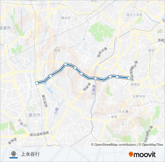 【BL】湘南台　→　上永谷 Metro Line Map