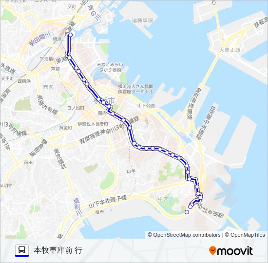 105系統 バスの路線図